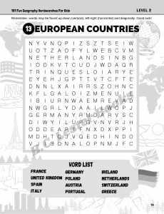 101 Fun Geography Wordsearches For Kids