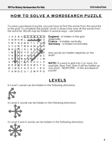 History Wordsearches