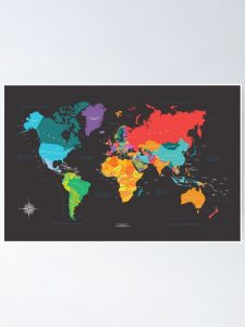 World Map Dark Edition Poster
